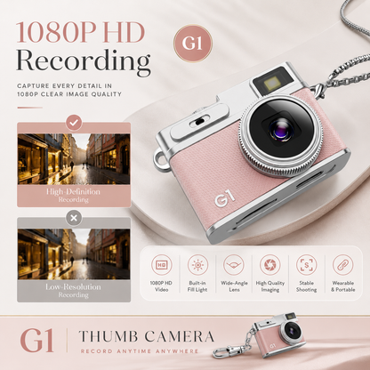 MiniLens G1 Retro Pocket Camera – 1080P HD Mini Digital Keychain Camera